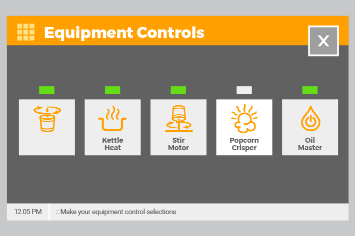 Gold Medal's Touch Screen Popper Equipment Controls