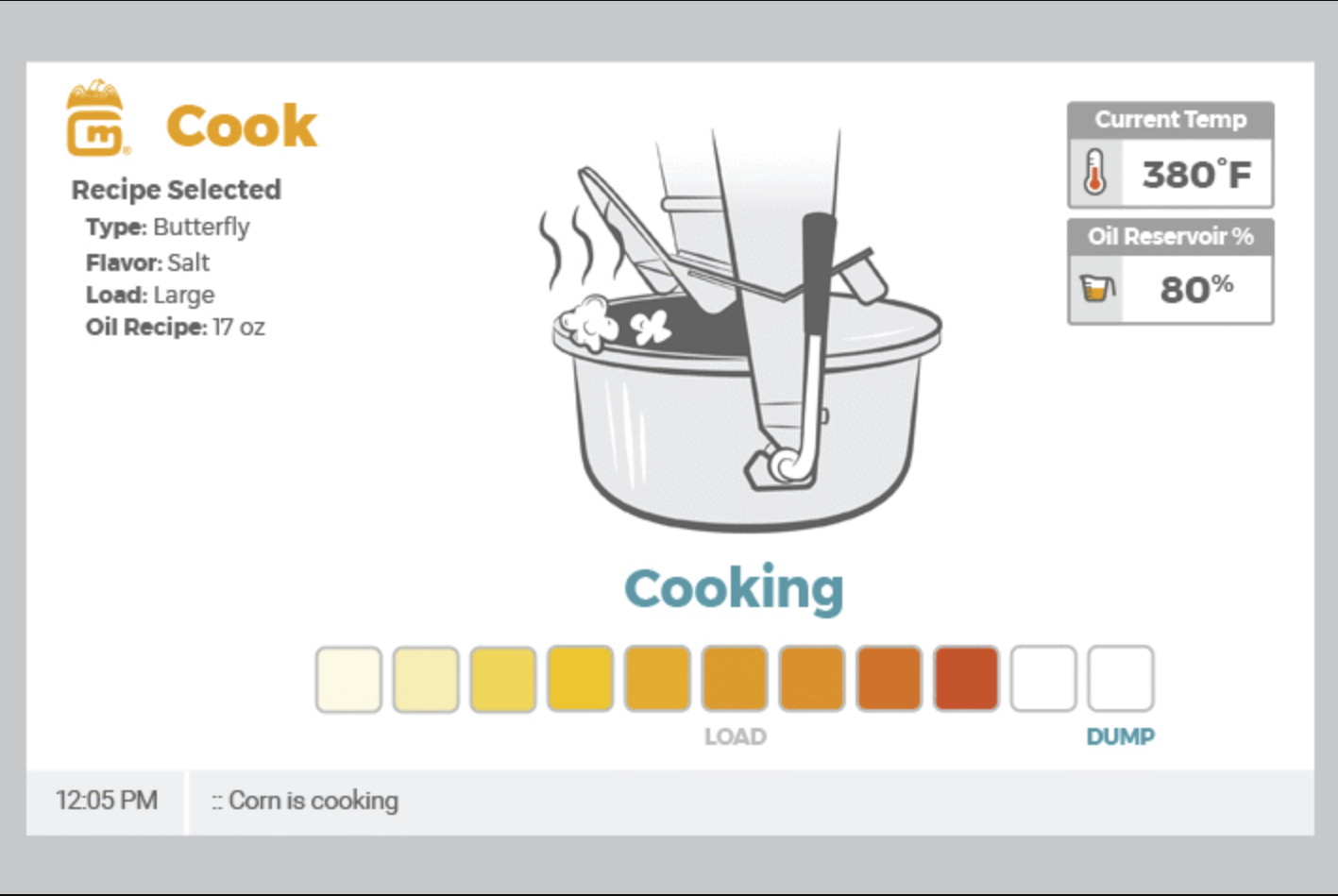 Gold Medal's Cooking Screen